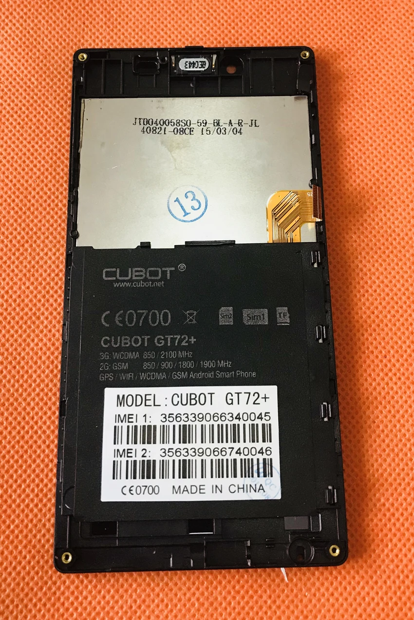 Ued Оригинальный ЖК-экран + сенсорный экран рамка для Cubot GT72 MTK6572 двухъядерный 4 0