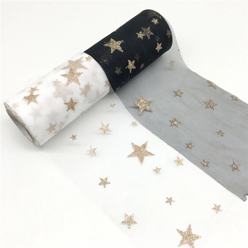 

(10Yards/Lot) Width 10cm Star Tulle Glitter Tulle Mesh Roll Spool Tutu Pom Soft Sequin Tulle DIY Wedding Birthday Decoration