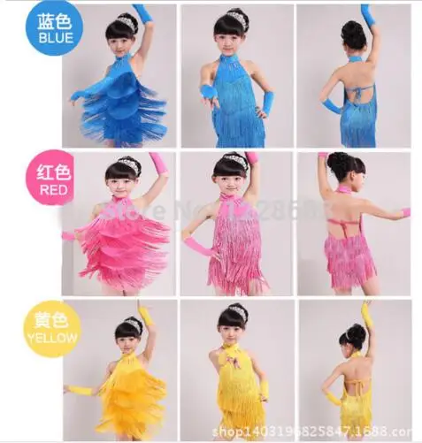 Новое поступление Детские бальные платья для девочек 110-170 см латиноамериканских