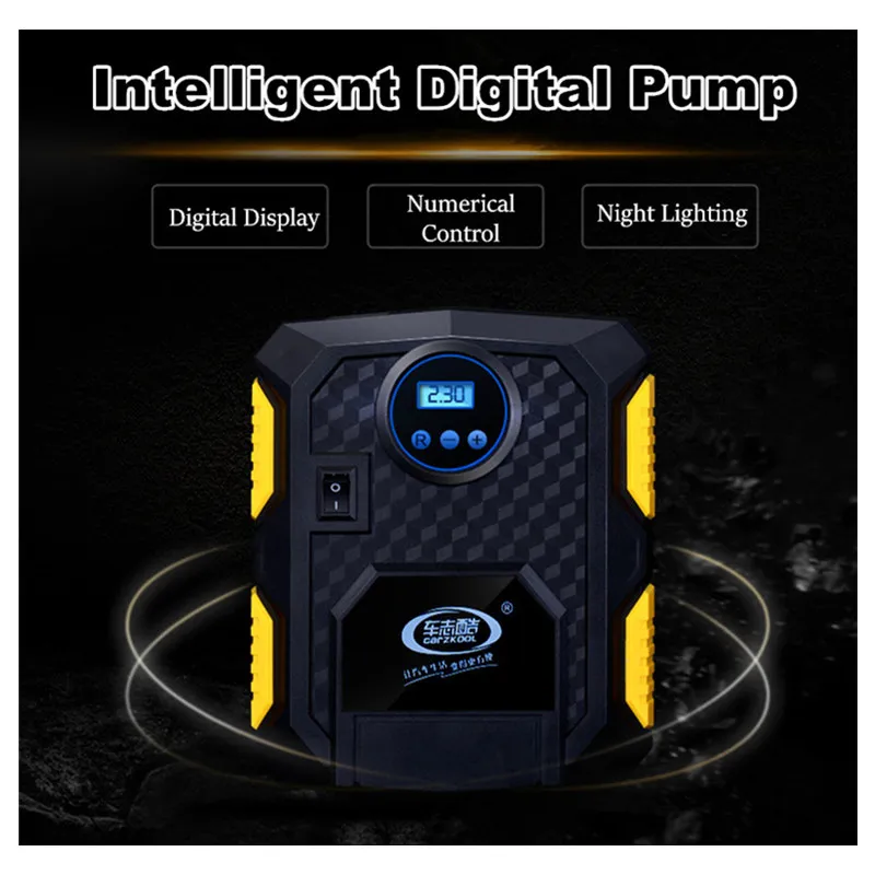 Hot Sale Digital Display Auto Car Tire Inflator 12V Electric Air Compressor Pump LED Light Inflatable | Автомобили и мотоциклы