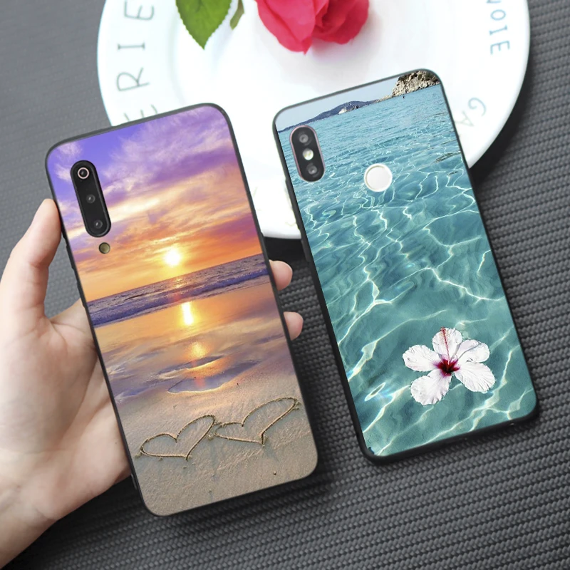 Летний Пляжный Мягкий силиконовый чехол для телефона xiaomi mi 10 pro 9 9t se 8 pocophone f1 mix 3 |