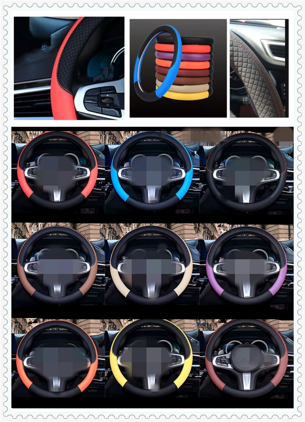 Auto parts steering wheel cover 38 cm or 15 inches Leather weaving for VW Volkswagen Golf 7 5 6 Passat B5 B6 B7 Polo CC | Автомобили и