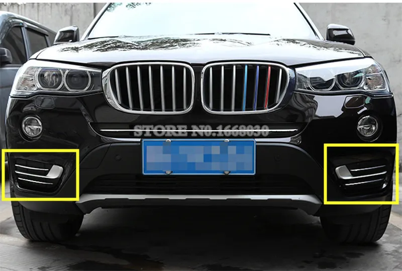Нержавеющая передний бампер решетка туман светильник лампа Накладка для BMW X3 F25