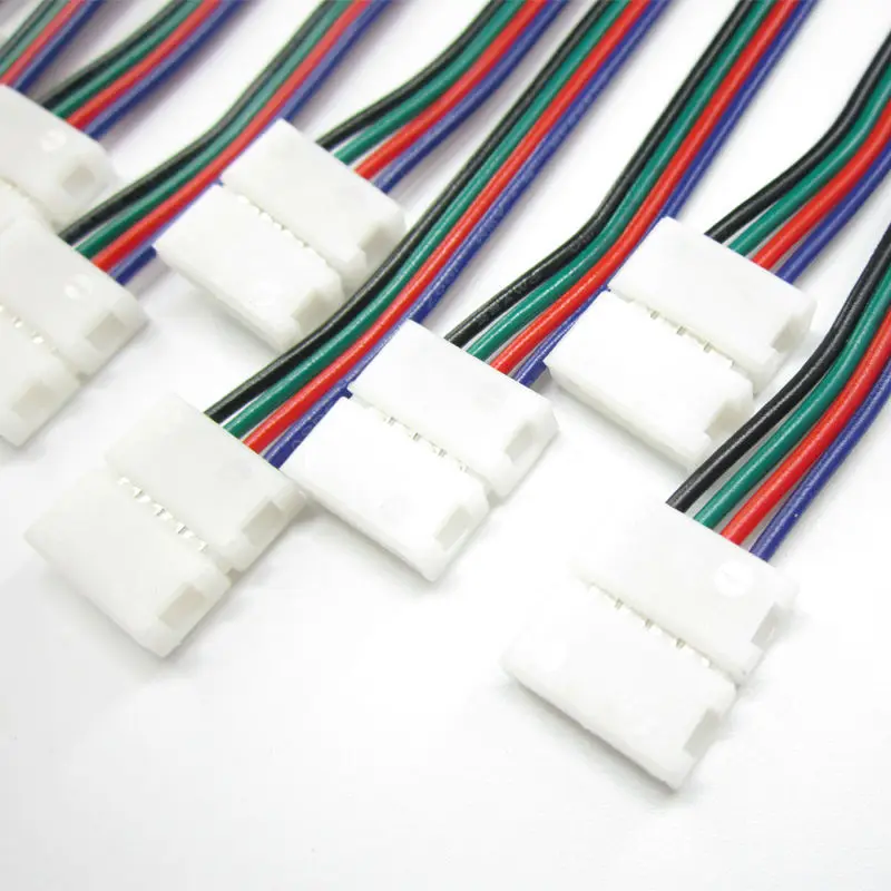 20 шт./лот 10 мм 4-контактный для 5050 RGB СВЕТОДИОДНЫЕ ленты разъем бесплатный пайки easy
