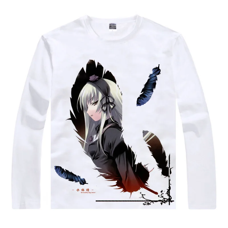 Rozen Maiden футболки для мужчин хип хоп с длинным рукавом аниме рубашки Suigintou Suiseiseki