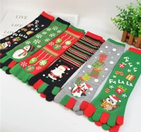 christmas five finger socks new men and women autumn and winter christmas easter decoration color in stockings floor socks gift