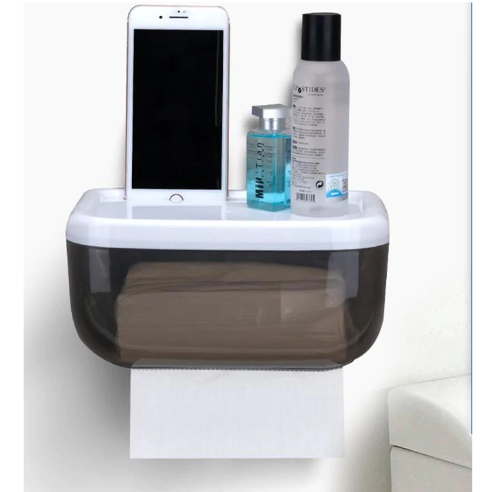 3Colors Toilet Paper Roll Holder Bathroom Tissue Box Dispenser Waterproof Easy Install
