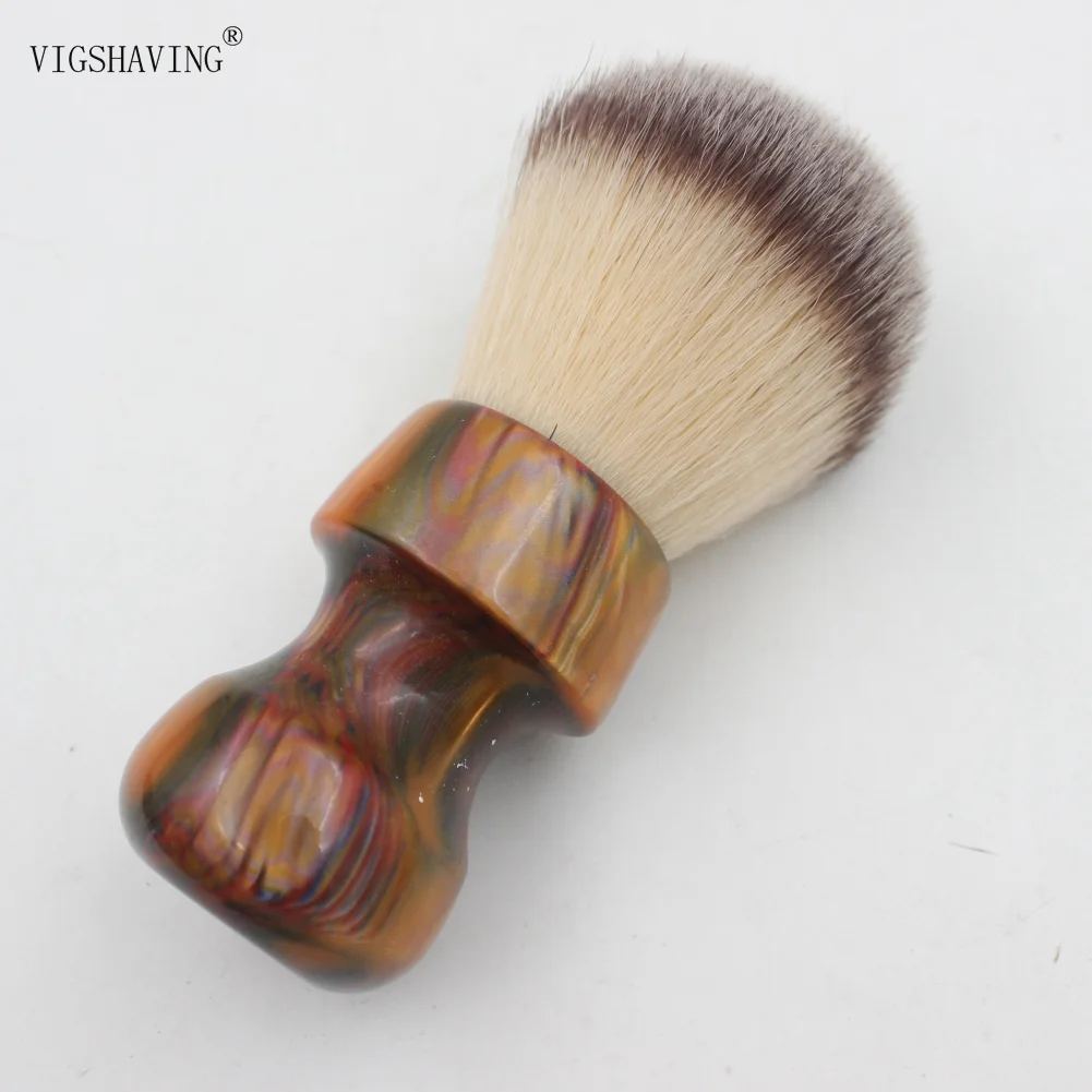 VIGSHAVING Новое поступление 28 мм узел красочные смолы ручка синтетических волос щетка для бритья