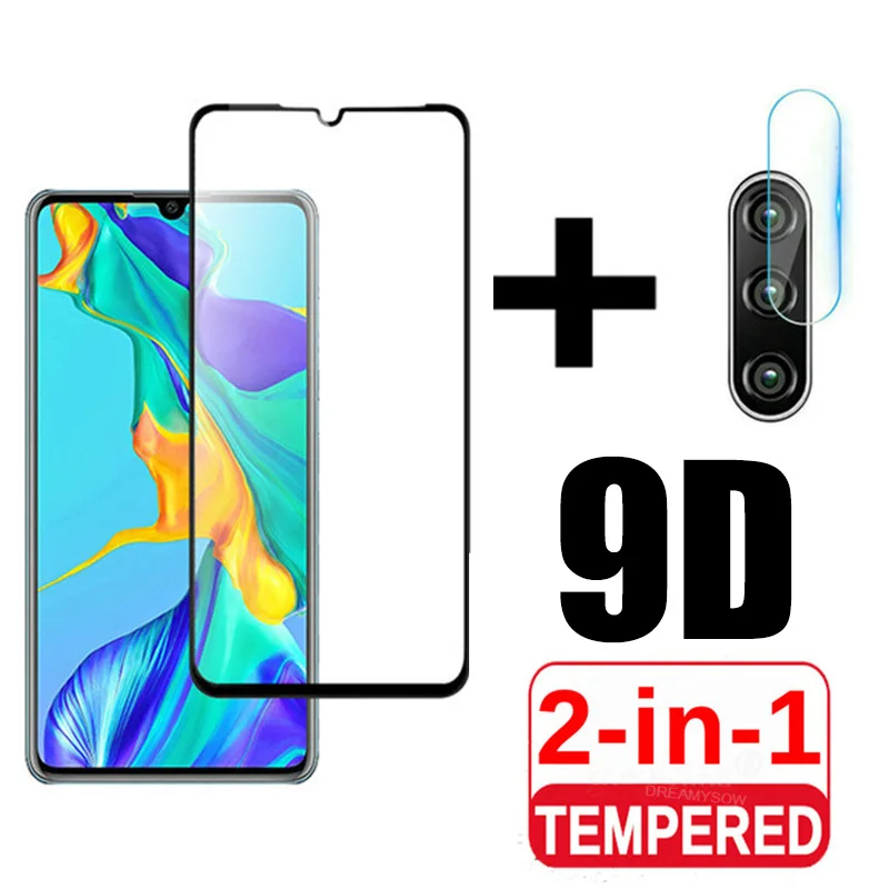 Защитное стекло 2 в 1 для Huawei P30 Lite P30lite закаленное объектива камеры защитная