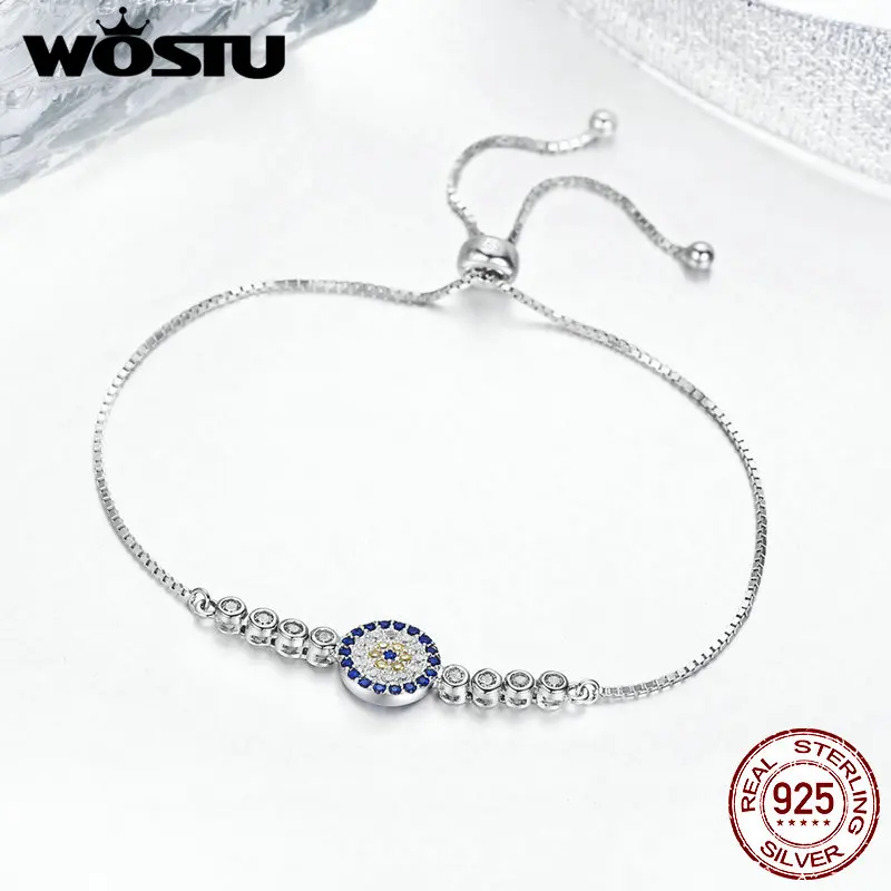 WOSTU Фирменная Новинка Настоящее 925 пробы Серебряный винтажный браслет на цепочке для женщин ювелирные украшения подарок CQB006