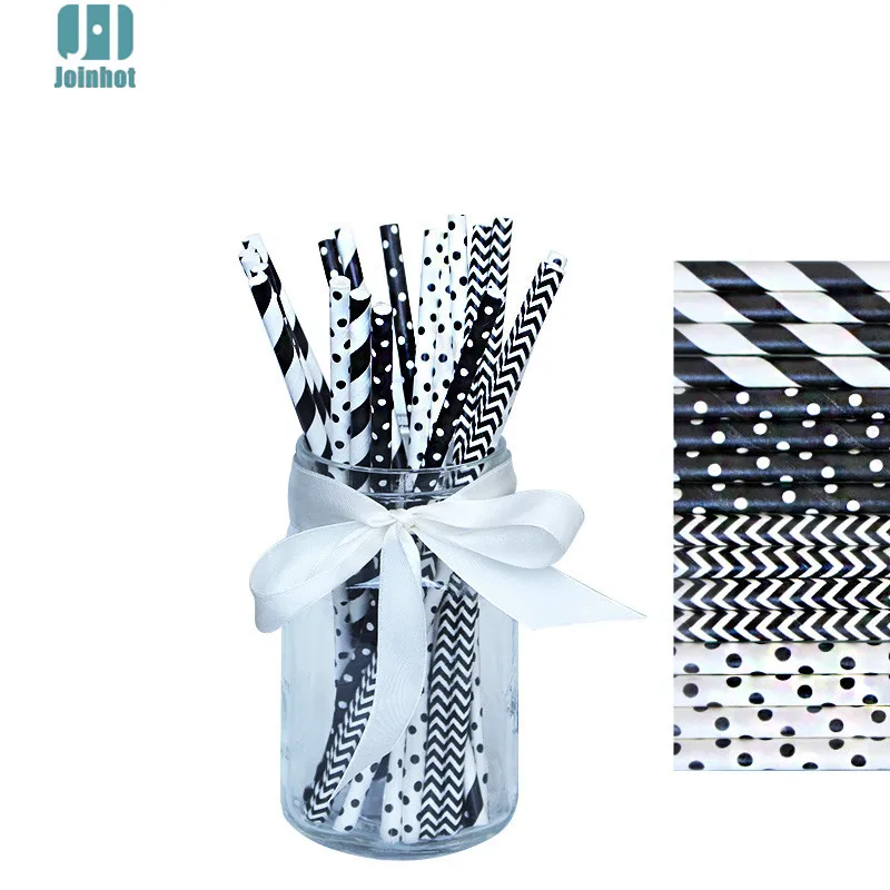 Перевозка груза падения 100 шт./лот черные бумажные соломинки для питьевой трубки