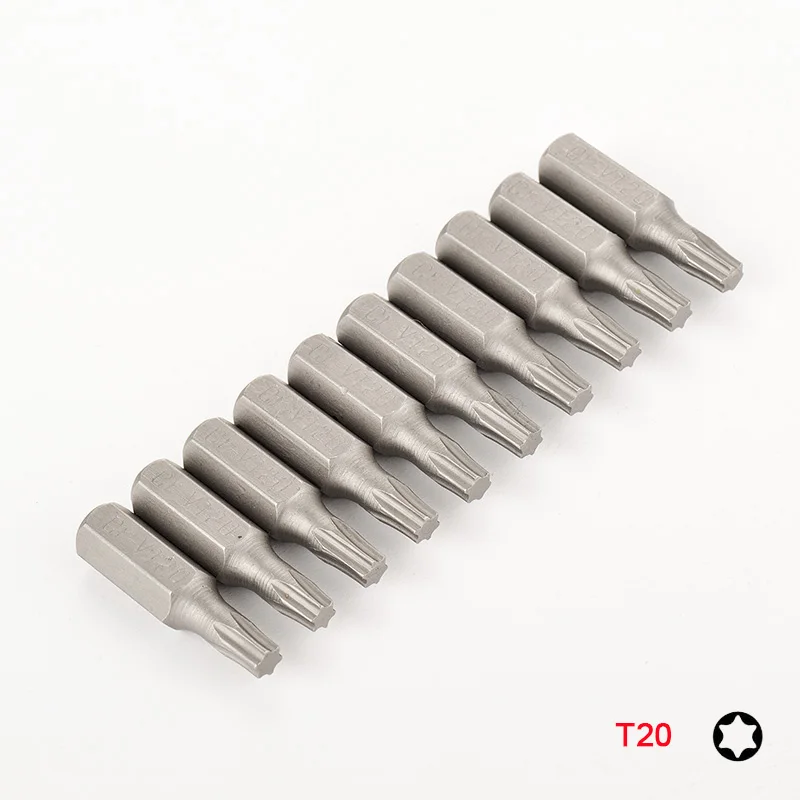 T20 10 или 8 шт. отвертка Torx Набор бит 1/4 шестигранный хвостовик звезда T8 T10 T15 T20 T25 T30 T35 T40 отвертка Биты для дома ручные инструменты - Цвет: T20