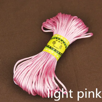 light pink Meetee 4 шт.(1 шт. = 20 м) 2,5 мм поделка китайский узел веревка ручное вязаное ожерелье Шнуры ювелирные изделия вечерние подарочные аксессуары Пряжа BD284 - Цвет: light pink