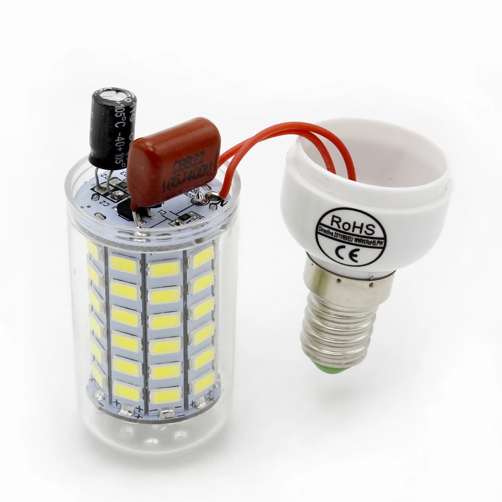 E14 светодиодная кукурузная лампа 220 в 240 В 5730 smd 24 36 48 56 69 люстра Замена 30 Вт 50 60 80