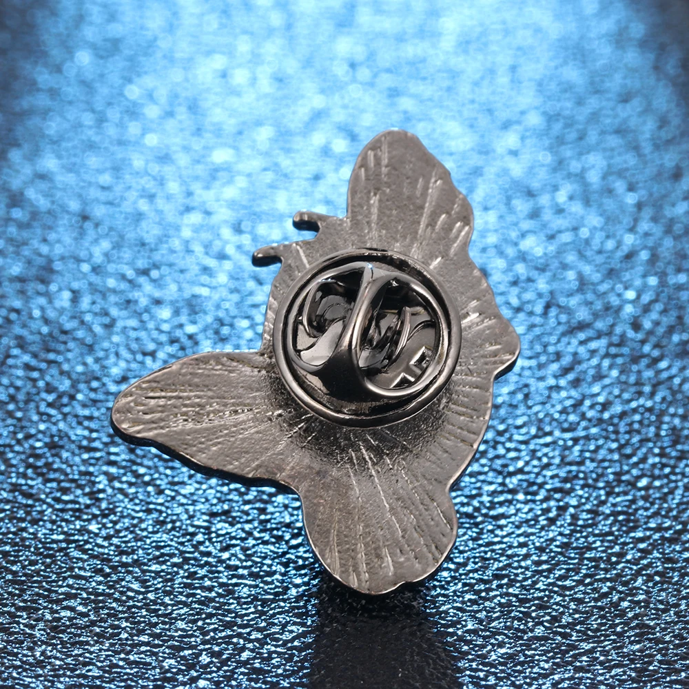 Изысканная эмаль синяя птица брошь с крыльями джинсовая Радуга булавка рубашка