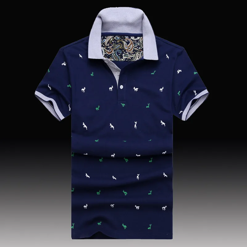Uwback мужские рубашки поло 2017 летние с коротким рукавом принтом 100% хлопковые