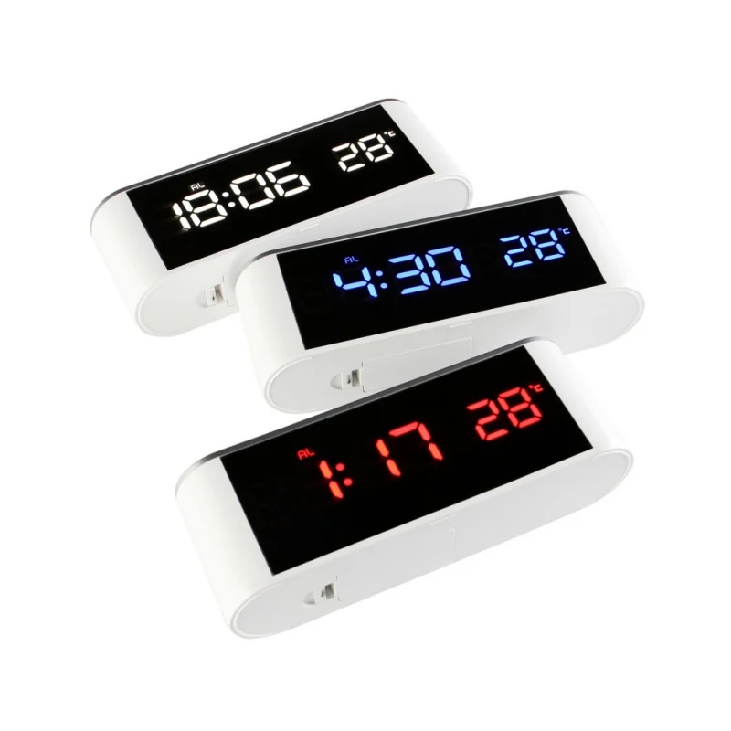 LED Будильник цифровые настольные часы Пробуждение электронные USB зарядка или AAA