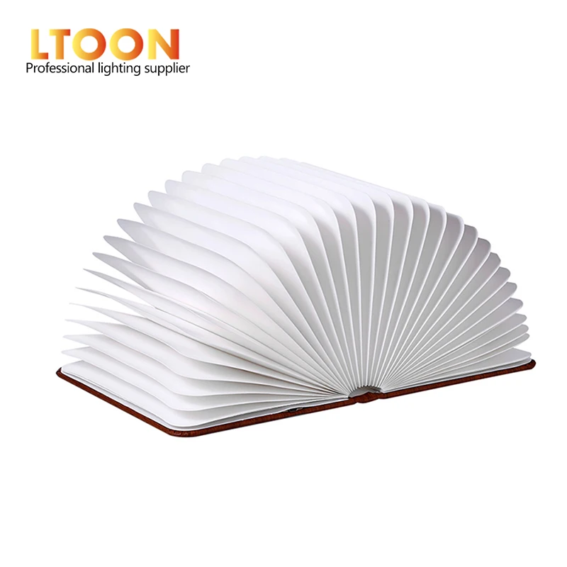 [LTOON]Creative Foldable Pages Led Book Shape Night Light Lighting Lamp Portable Booklight Usb Rechargeable Table Book Light gif