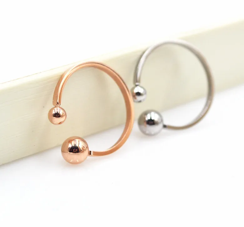 

YUN RUO Europe Style Steel Ball Rings 316L Titanium Steel Rose gold Color Woman Man Ring Jewelry Hot Sell USA size Free Shipping