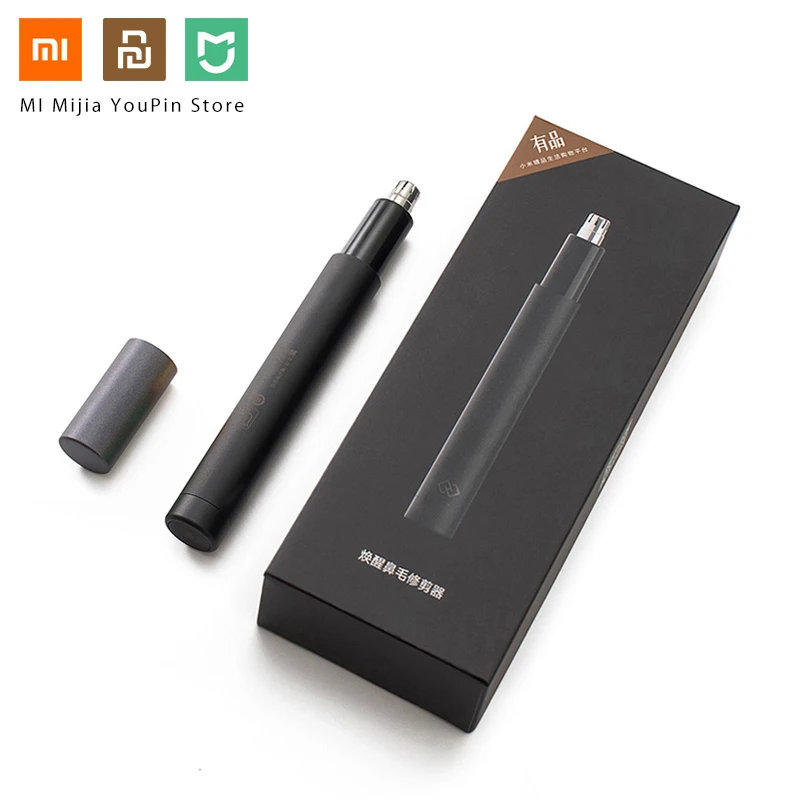 Xiaomi mijia Электрический мини-триммер для волос в носу HN1 портативная Бритва для ушей в носу, машинка для стрижки волос, водонепроницаемый Безопасный Очиститель для меня - Цвет: Черный