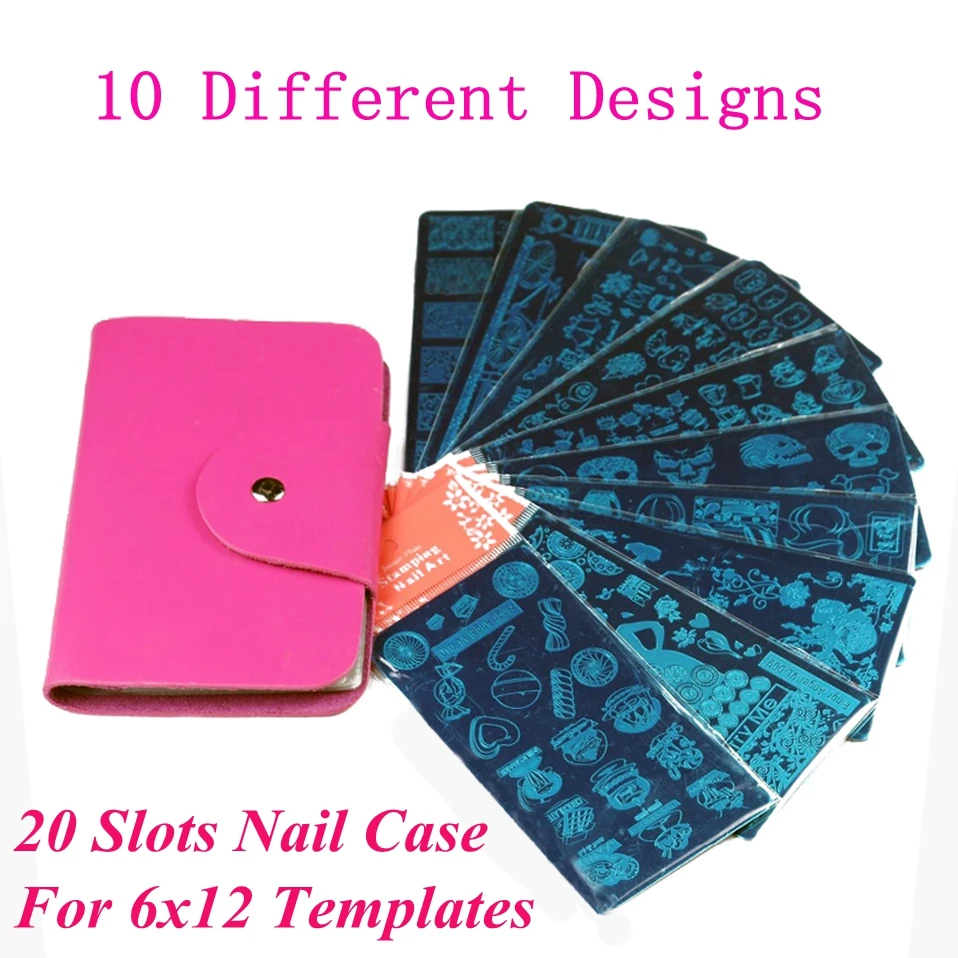 10 шт. трафареты для стемпинга дизайна ногтей с 20 слотами|plate ornament|plate definitionplate red |