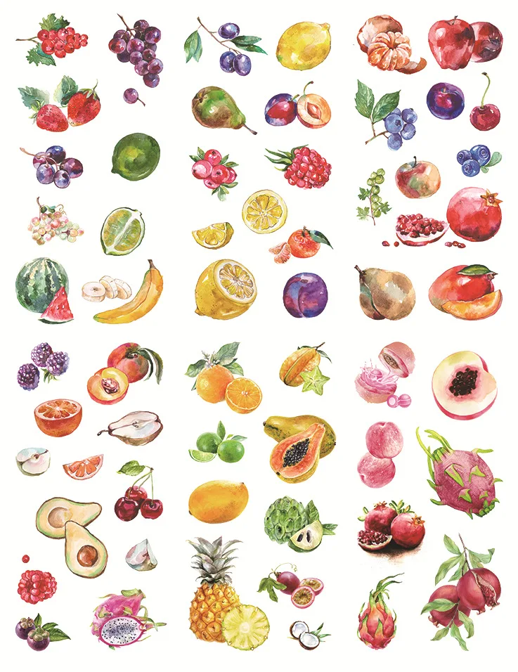 Colorful fruit Креативный милый стикер мультяшка Единорог прозрачный студенческий альбом «сделай сам» украшение для мобильного телефона паста офисная стационарная наклейка s - Цвет: Colorful fruit