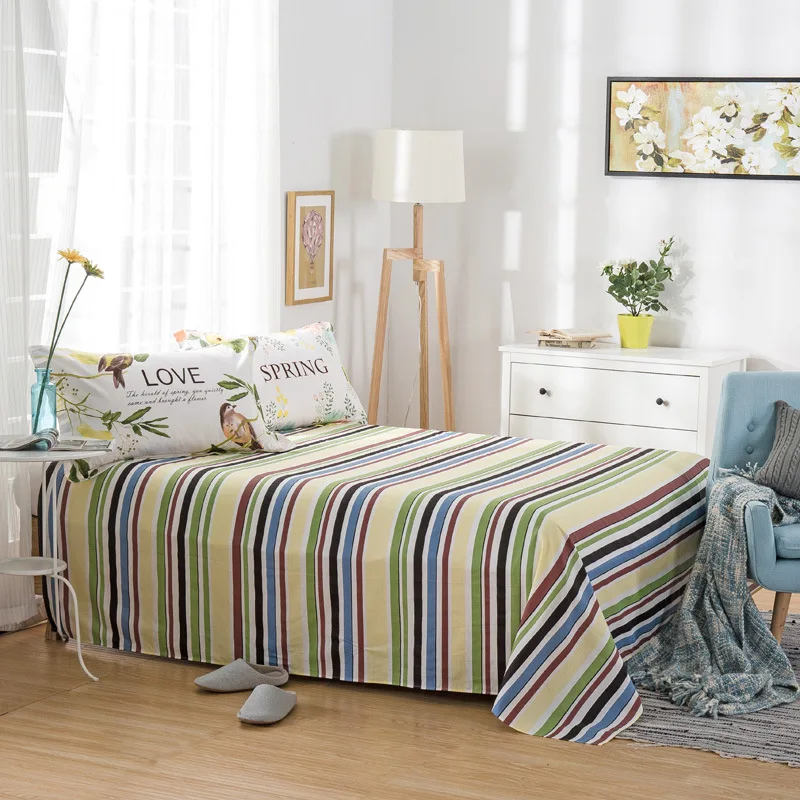 100% Cotton Printed Fitted Sheet Mattress Cover Bed Queen Double Protector 1 Piece Free Shipping | Дом и сад