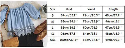 Модная Летняя женская кружевная Повседневная Блузка с открытыми плечами и