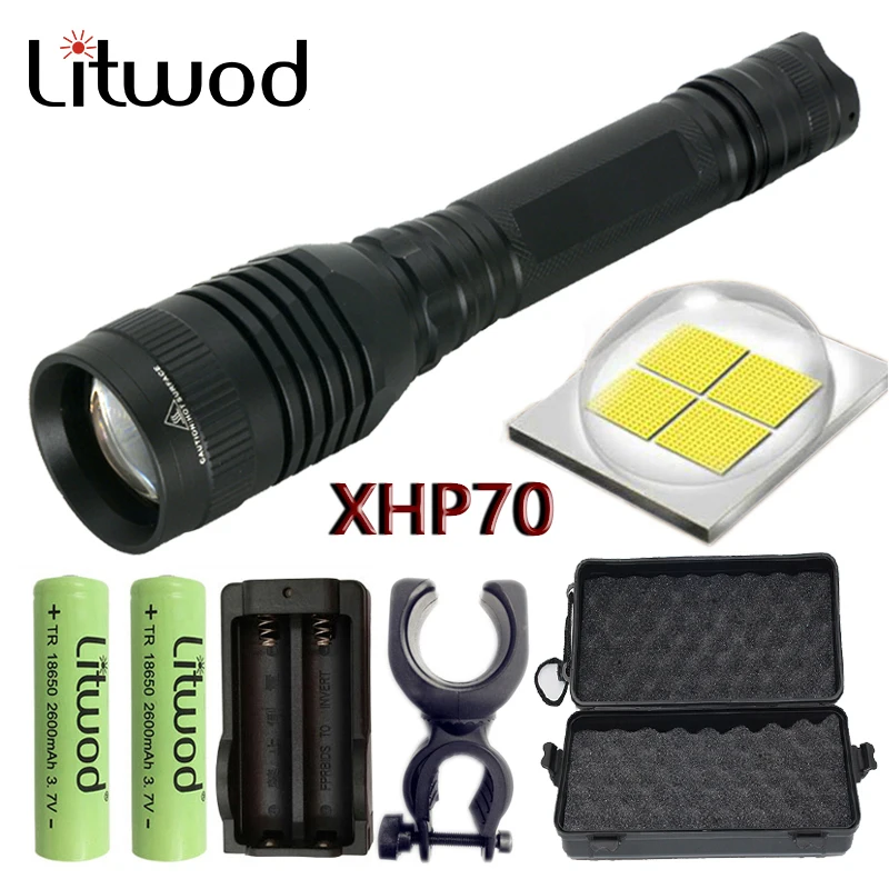 Litwod Z20 XHP70 мощный светодиодный фонарик для верховой езды колонны света 3200lm фонарь