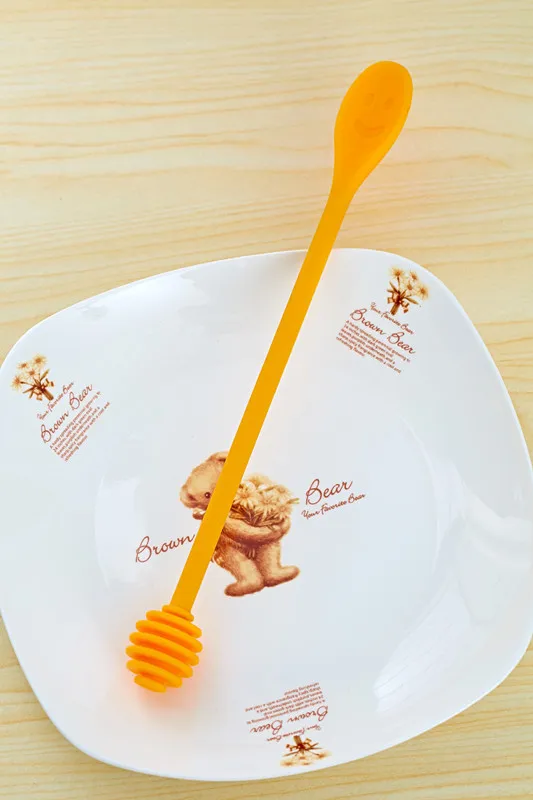 Модная популярная Милая силиконовая ложка для смешивания чая с улыбкой|honey spoon|long