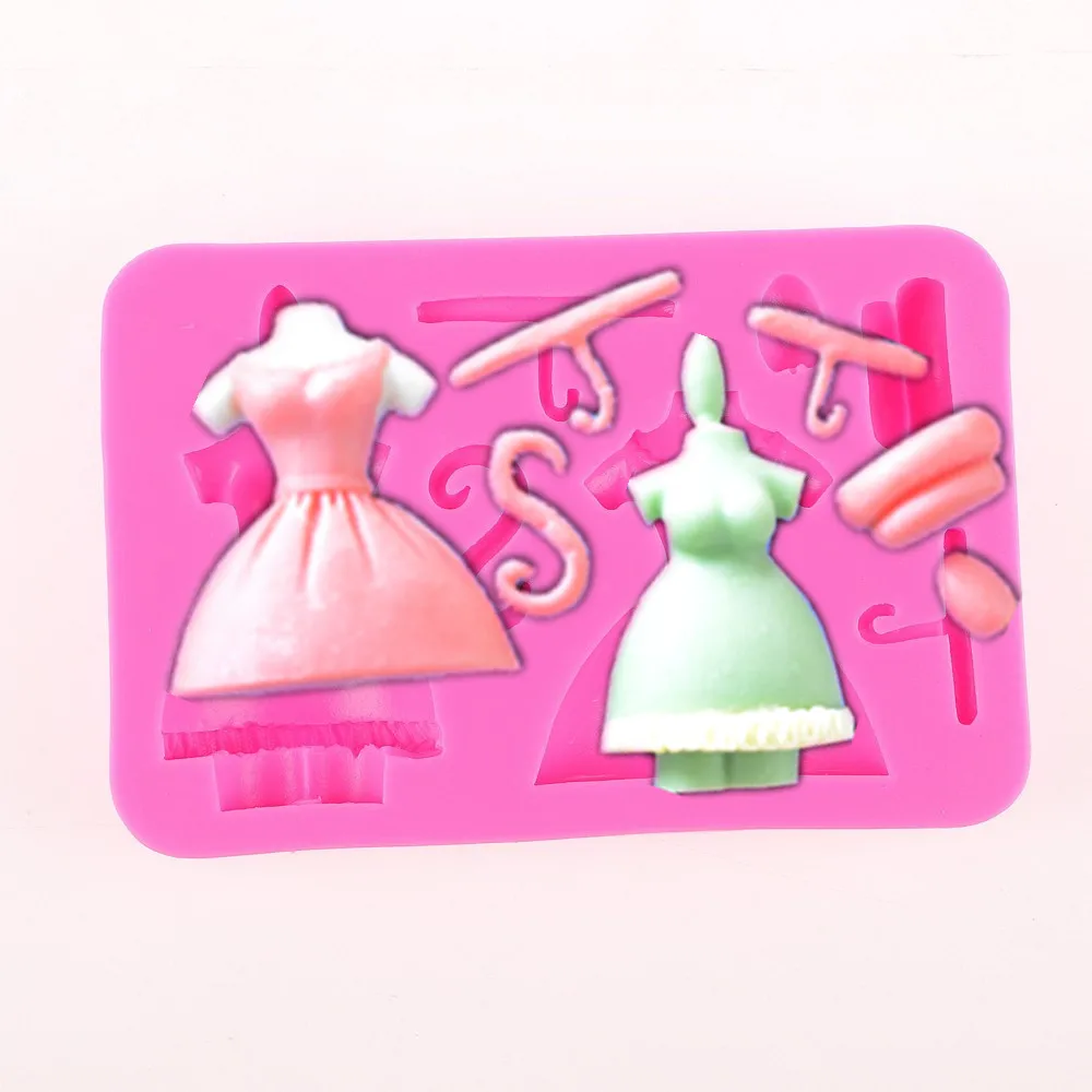 

Princess skirt handmade chocolate jelly pudding diy turn sugar cake silicone mold cake dessert decoration pastry bakery tools