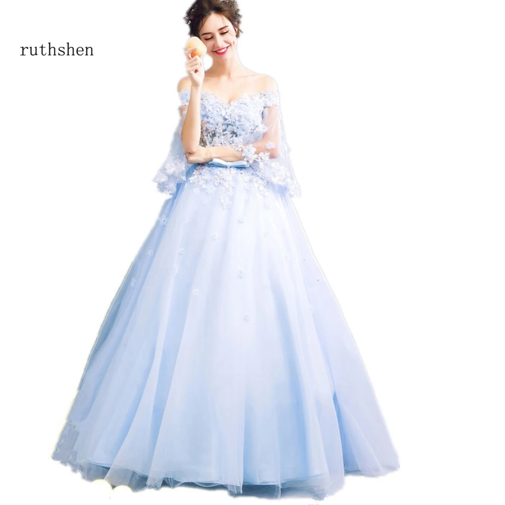 Ruthshen богемные Свадебные платья 2020 с открытыми плечами аппликацией цветы бисером