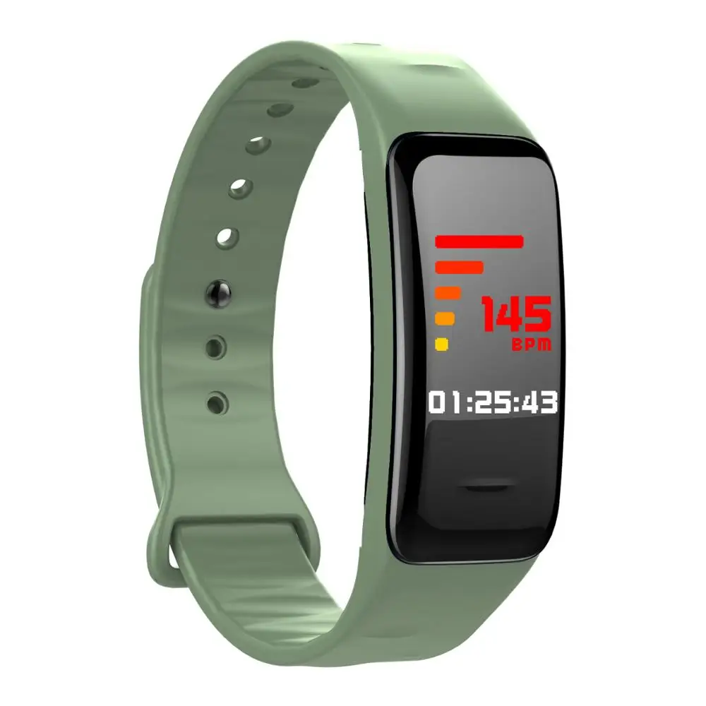 Green C1 Plus, Bluetooth, цветной экран, умный браслет, кровяное давление, умный Браслет, пульсометр, фитнес-трекер, спортивный, умный Браслет - Цвет: Green