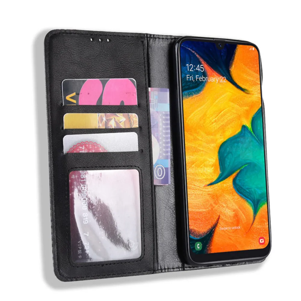 Для samsung Galaxy A40 чехол Роскошный PU кожаный в виде бумажника магнитный адсорбции для