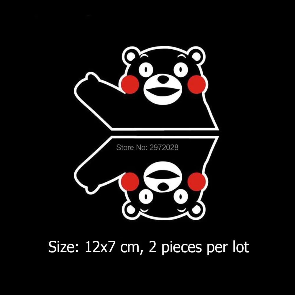 2 х забавных милых медведя Kumamon волнистые наклейки для автомобиля зеркала заднего