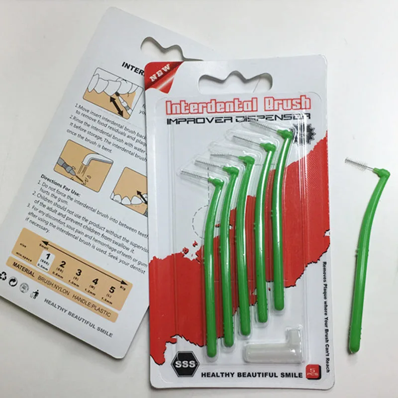 

5 Pcs/ Pack L Forms Adults Interdental Brush 0.5MM Oral Hygiene Dental Cleaner Care Brushes MH88