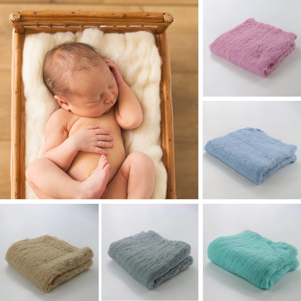 D&J Handcraft Blanket Mat Soft Material Baby Newborn Photography Blanket Basket Filler 100% Wool Chunky Pictures Backdrop Props