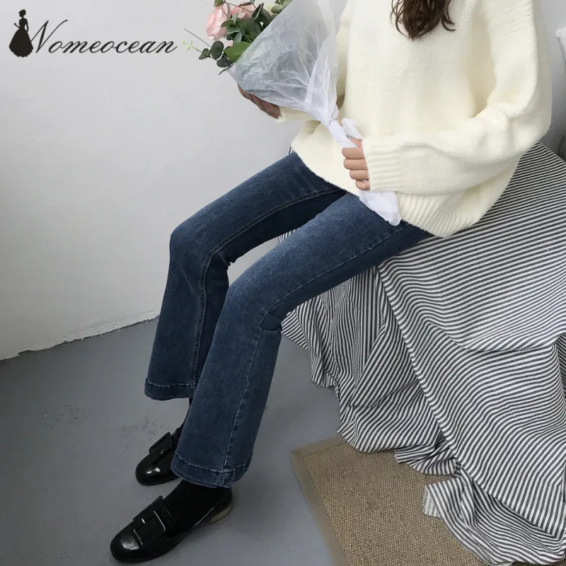 High Street falre Брюки для девочек поцарапанные промывают Джинсы женщин осень 2017 г.