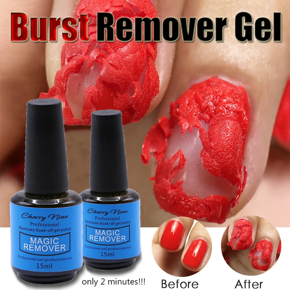 1Pack 10/15ml NEW DESIGN Burst Magic Remove UV Gel Blue Bottle Nail Polish Soak off Acrylic Clean Degreaser Nail Art