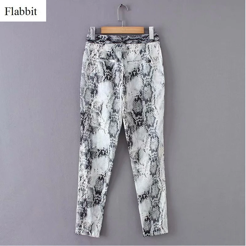 Брюки Flabbit женские с принтом змеиной кожи винтажные штаны-султанки до щиколотки