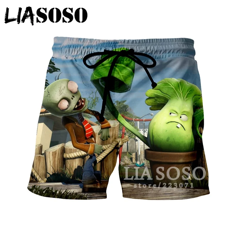 LIASOSO 2019 летние новые мужские и женские шорты с 3D принтом видео игры Растения