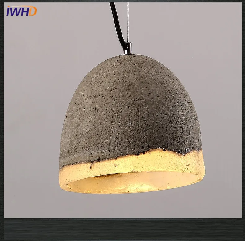 

IWHD Vintage Industrial Lighting Pendant Lights Fixtures Loft Retro Cement Hanging Lamp Light Kitchen Restaurant Luminaire