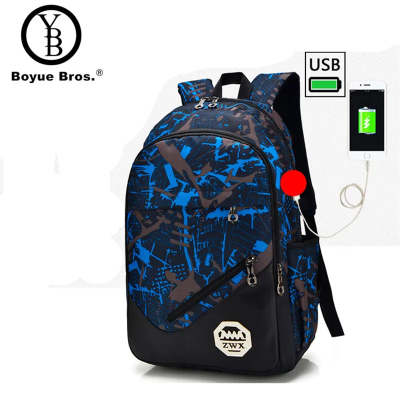 Boyue Bros. Новые поступления четыре Цвета USB дизайн рюкзак Для мужчин мужчина студент