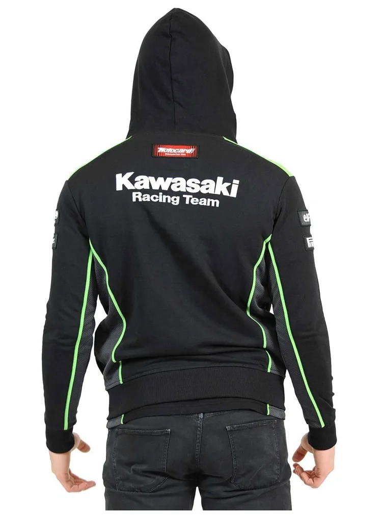 Kawasaki мужские мотоциклетные гонки с капюшоном moto для верховой езды с капюшоном одежда мужская куртка, ветронепроницаемая Куртки крест молния вязаные толстовки пальто