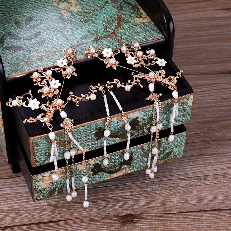 

Chinese Bride Retro Palace Hair Accessories Alloy Luxury Jewelry Set