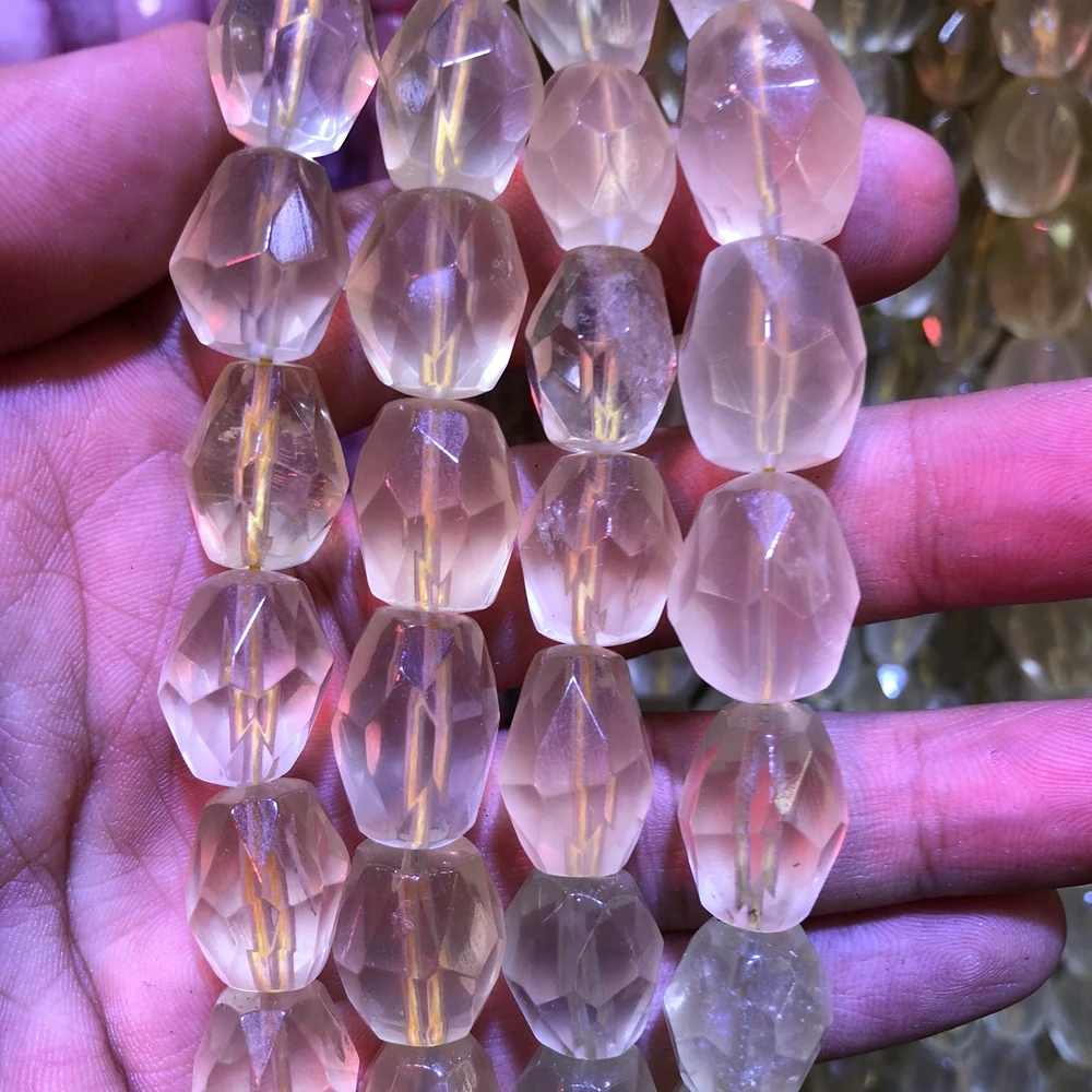 Оптовая продажа 2 нитки бусины из натурального лимона граненые Кристал кварца