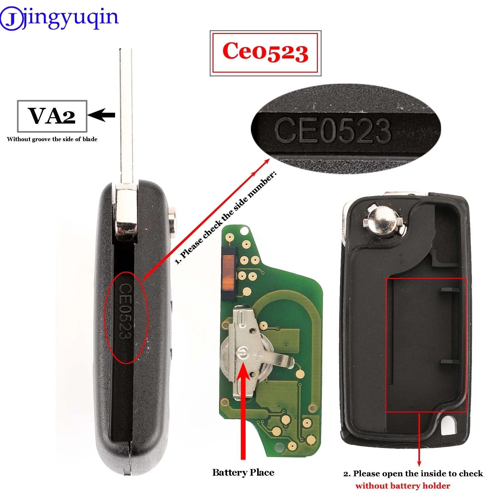 Jingyuqin 433 МГц спросить FSK ключ для peugeot 207 307 407 208 308 408 607 для CITROEN C1 C2 C3 C4 C5 Berlingo; Picasso CE0523 Ce0536
