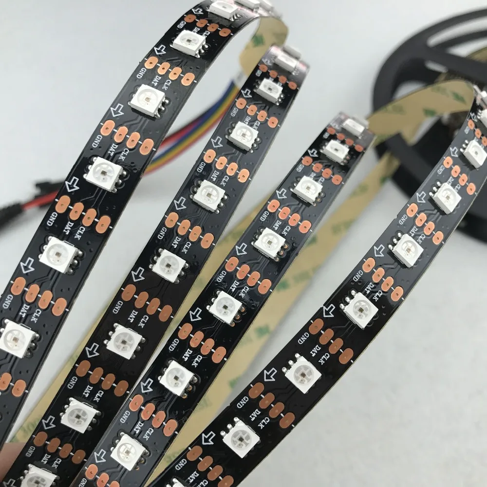 Пиксельная Светодиодная лента 4M DC5V SK9822 60 светодиодов/м с пикс./м Черная печатная