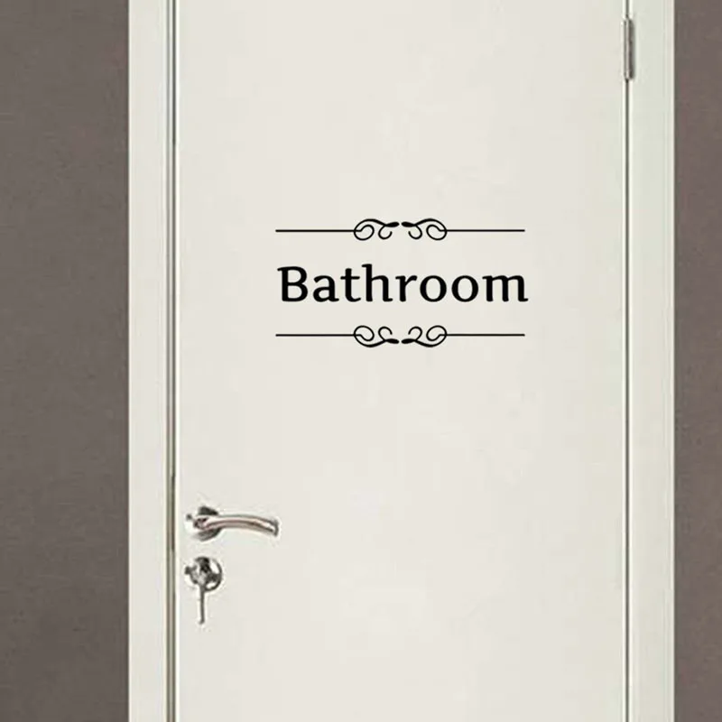 Creative Bathroom Toilet Door Decorative Stickers Home Decoration Accessories Black 4WS-0043 | Дом и сад