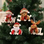 Новогодние куклы с Санта Клаусом, снеговиком, оленем, рождественские украшения, подвесные украшения для рождественской елки, украшение для дома, свадьбы, вечеринки 62276